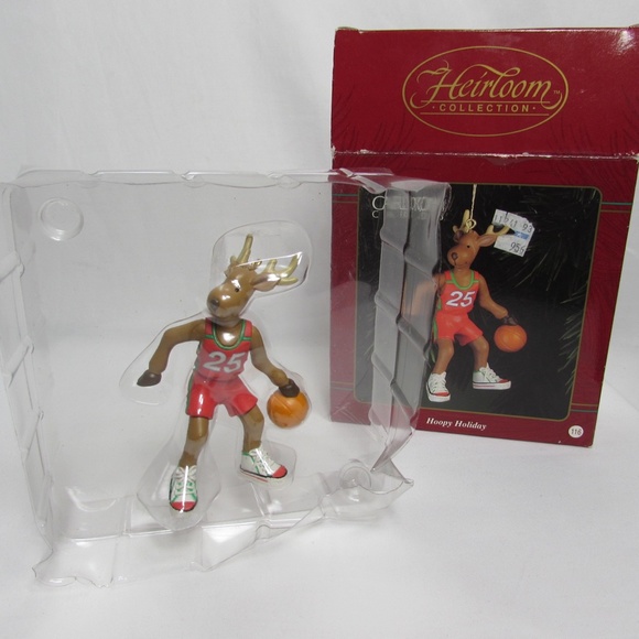 Hoopy Holiday Basketball Reindeer Ornament Heirloom Collection 3.25" - Picture 2 of 5
